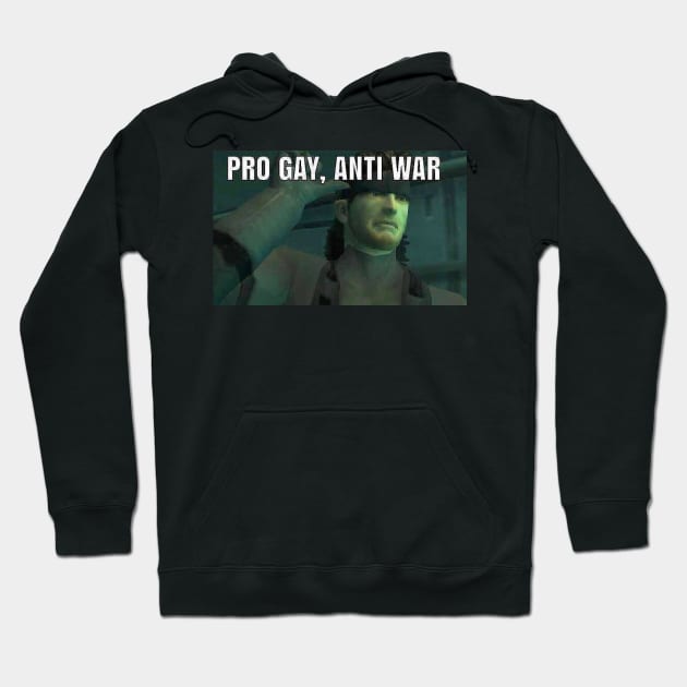 Solid Snake "Pro Gay Anti War" Hoodie by otacon